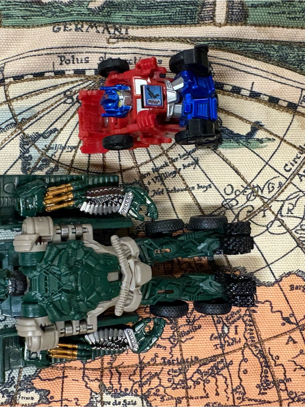 Kids Toy Vehicle Pack - Red & Blue Racer and Green Action Tank